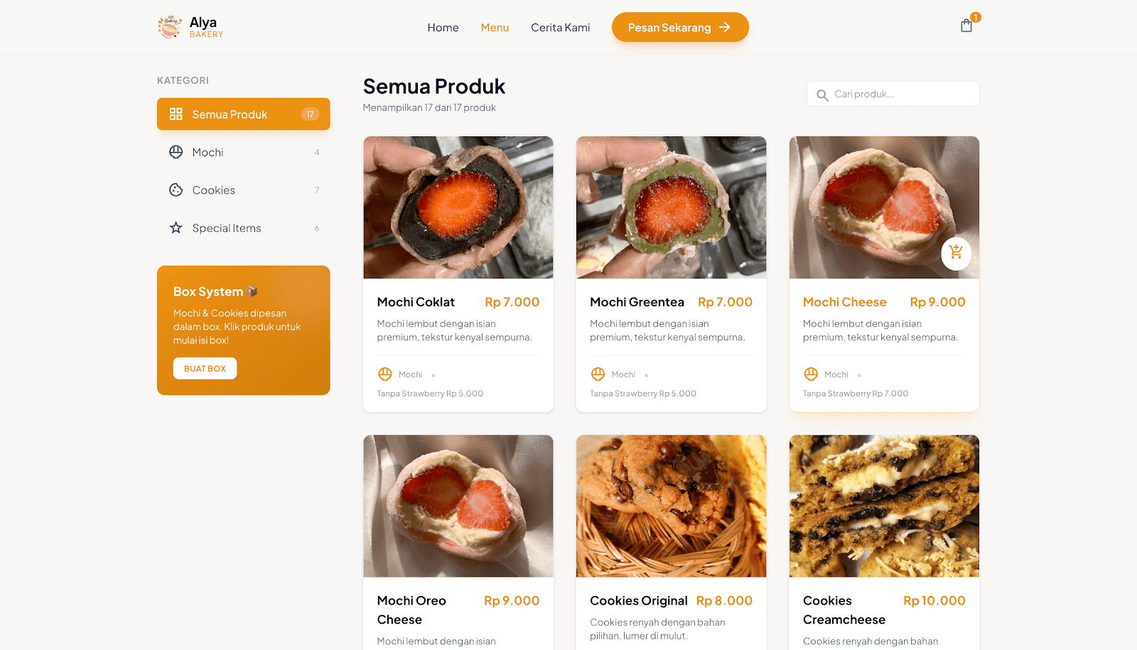 Alya Bakery — Storefront & Order Management
